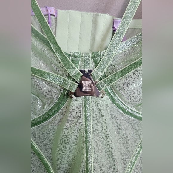 Savage X Fenty Going Platinum Sheer Green Mist Bustier Top 2X NWT Plus Size - Picture 6 of 9